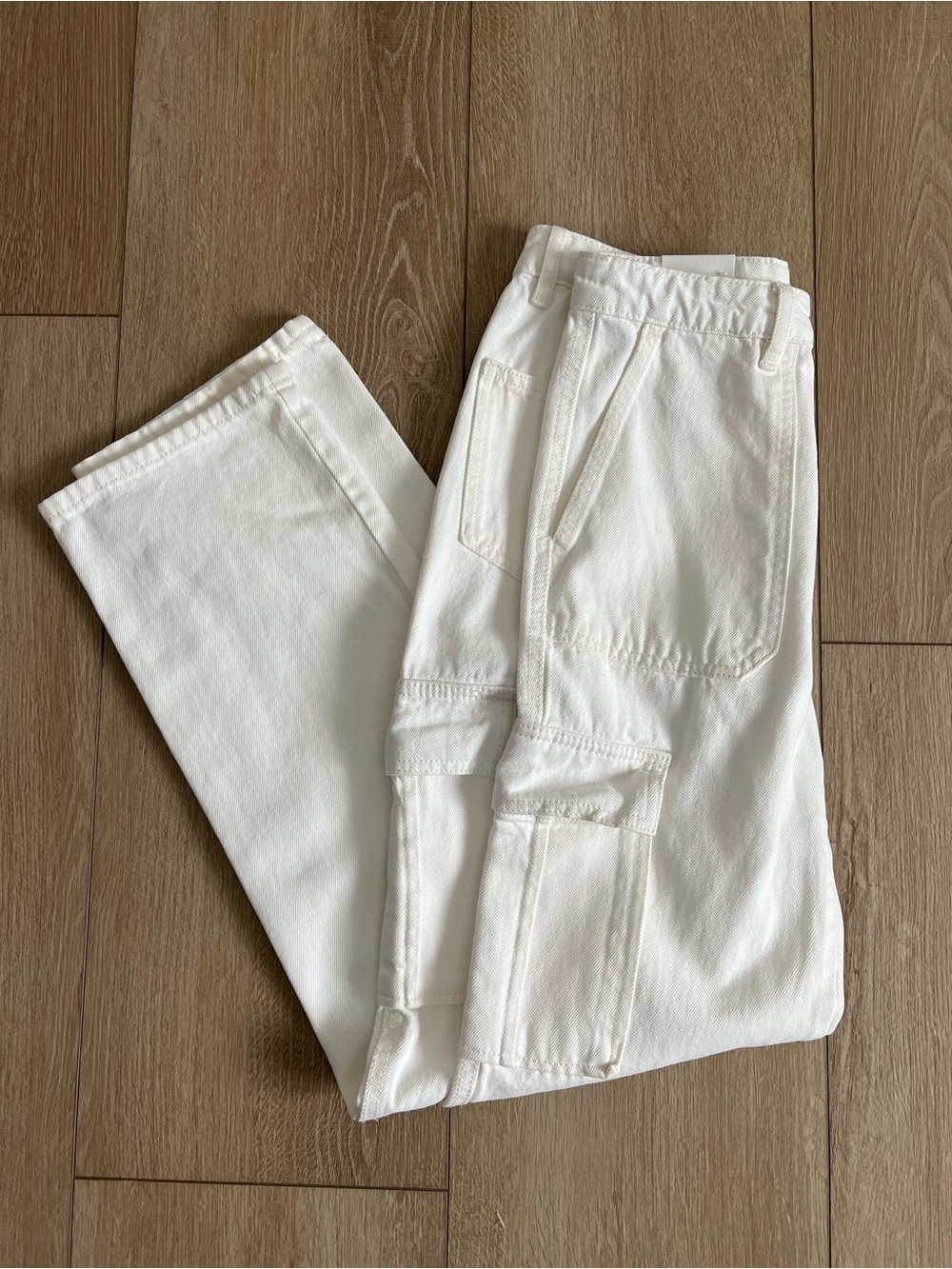 NWT Mango women’s White Cargo denim jeans Pants - MNG XS - Picture 2 of 7